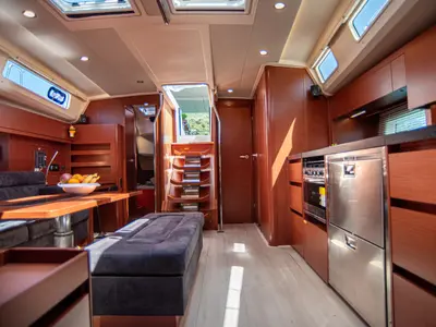 Galley of Quantum Wave, a Hanse 508 sailboat at Preveza, Greece