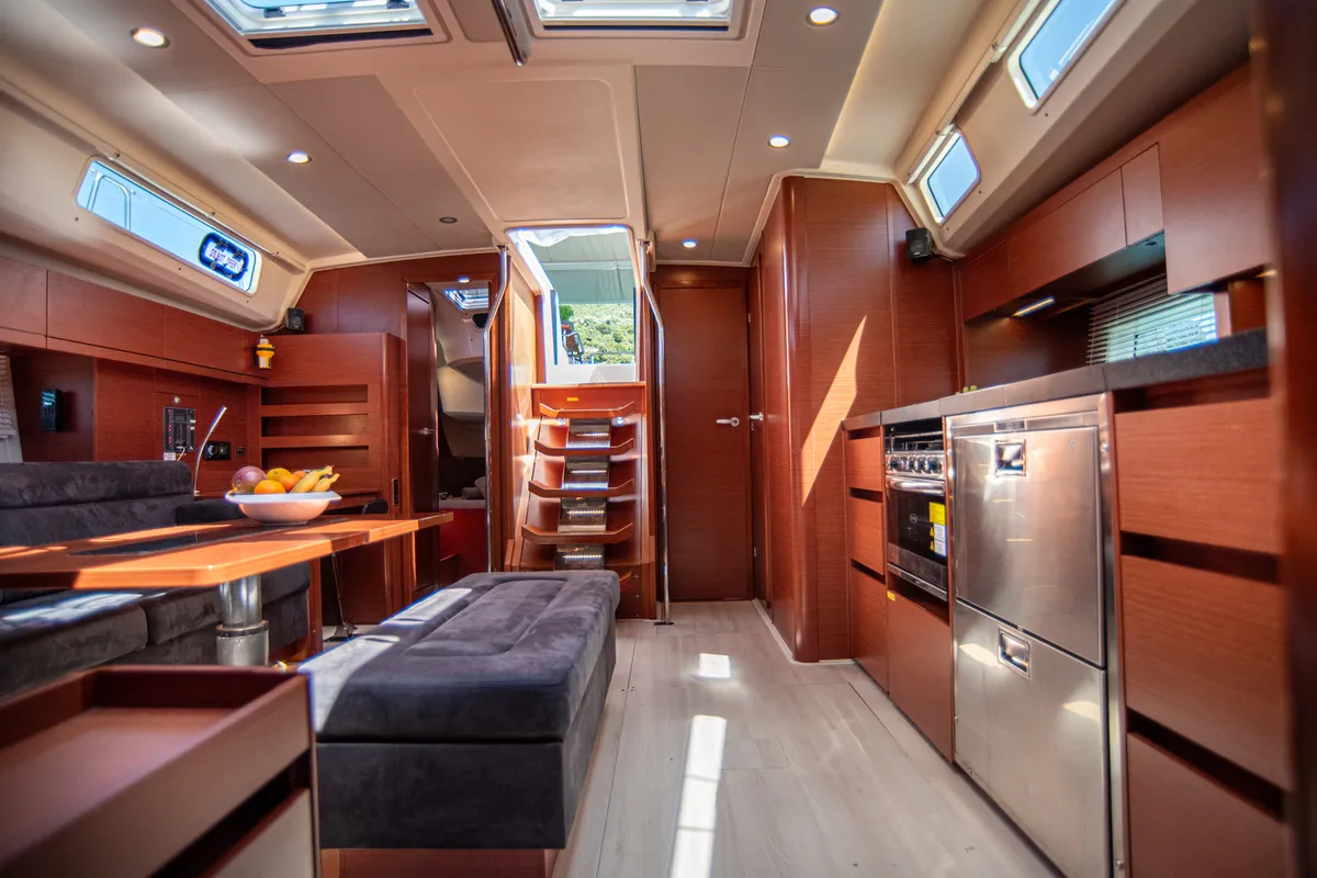 Galley of Quantum Wave, a Hanse 508 sailboat at Preveza, Greece