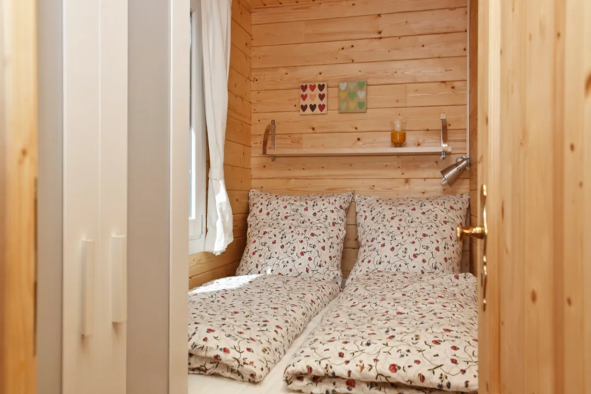 Cabin on BunBo II, a De Drait Houseboat motorboat at Drachten, Netherlands