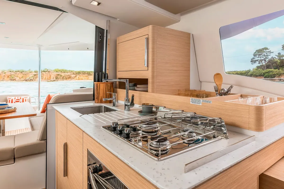 Shaula, a Fountaine Pajot New 41 catamaran at Volos Municipality, Greece