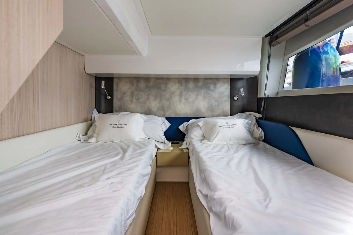 Galley of Supernova, a Sessa F48 motor yacht at Općina Sukošan, Croatia