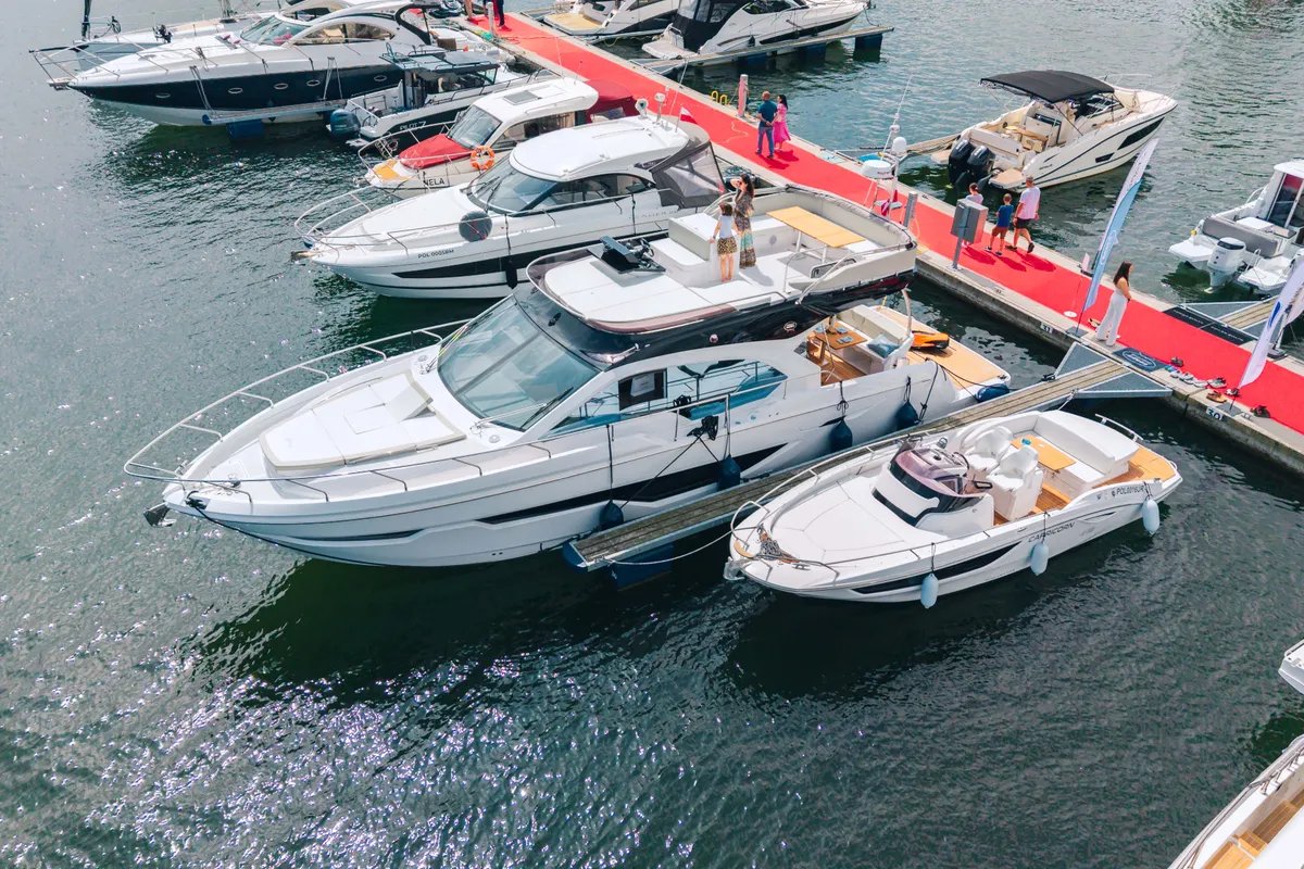 Deck of Supernova, a Sessa F48 motor yacht at Općina Sukošan, Croatia