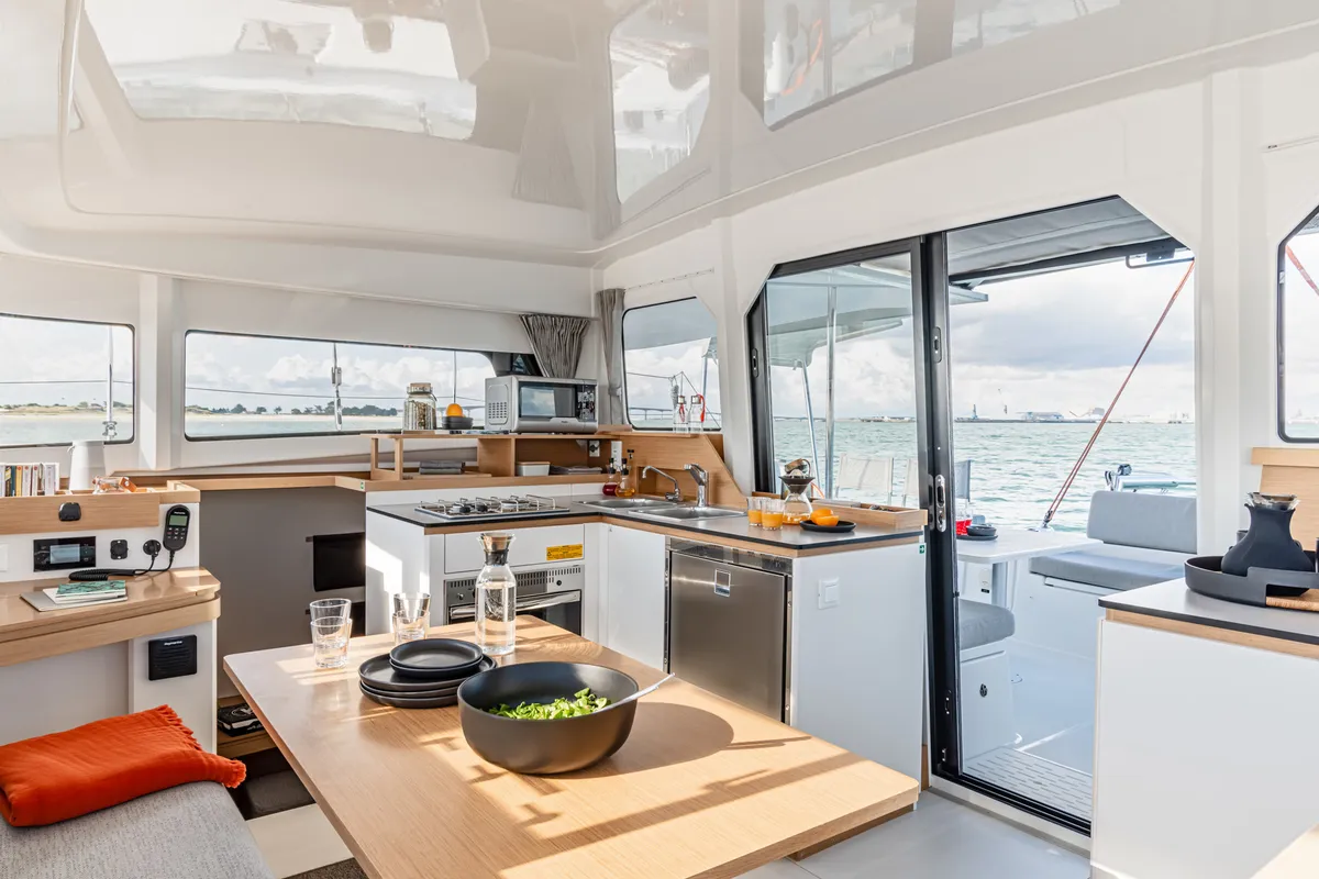 Galley of Spark Of Sea, a Excess 11 catamaran at Općina Rogoznica, Croatia