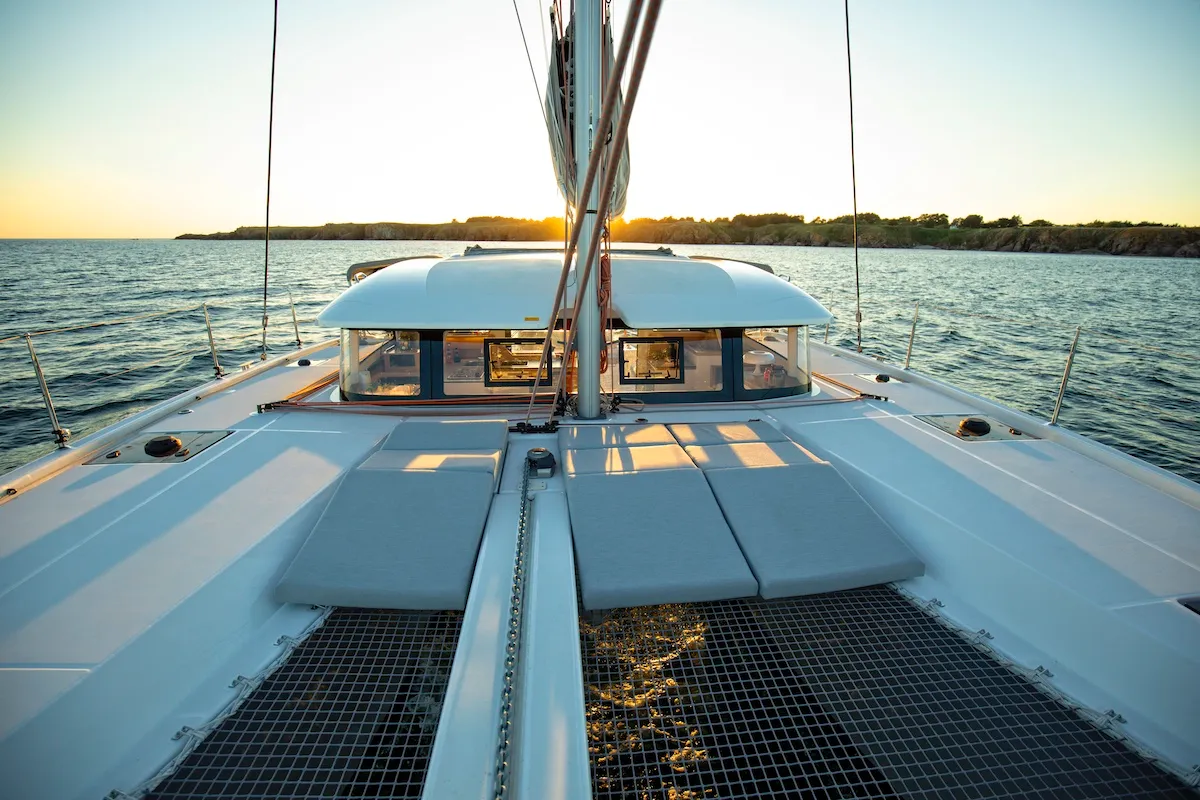 Deck of Spark Of Sea, a Excess 11 catamaran at Općina Rogoznica, Croatia