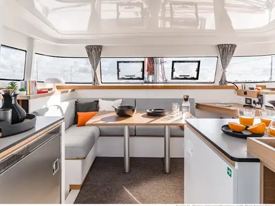Salon of Spark Of Sea, a Excess 11 catamaran at Općina Rogoznica, Croatia