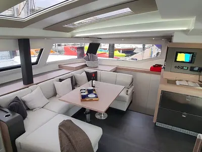 Salon of La Grange, a Fountaine Pajot Elba 45 catamaran at Zadar, Croatia