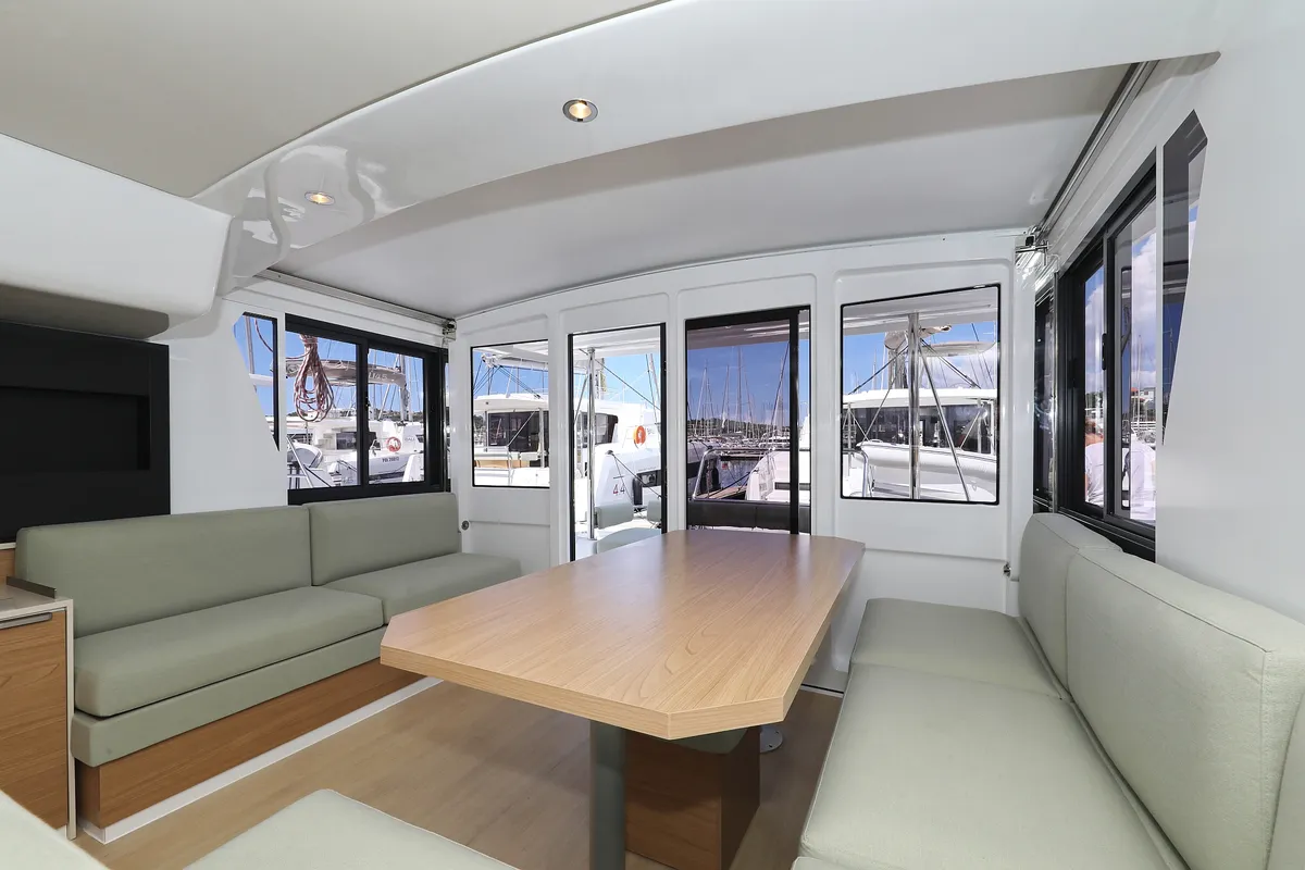 Salon of Kamla, a Bali 4.2 catamaran at Grad Biograd na Moru, Croatia