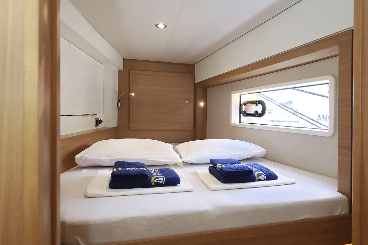 Cabin on Kamla, a Bali 4.2 catamaran at Grad Biograd na Moru, Croatia