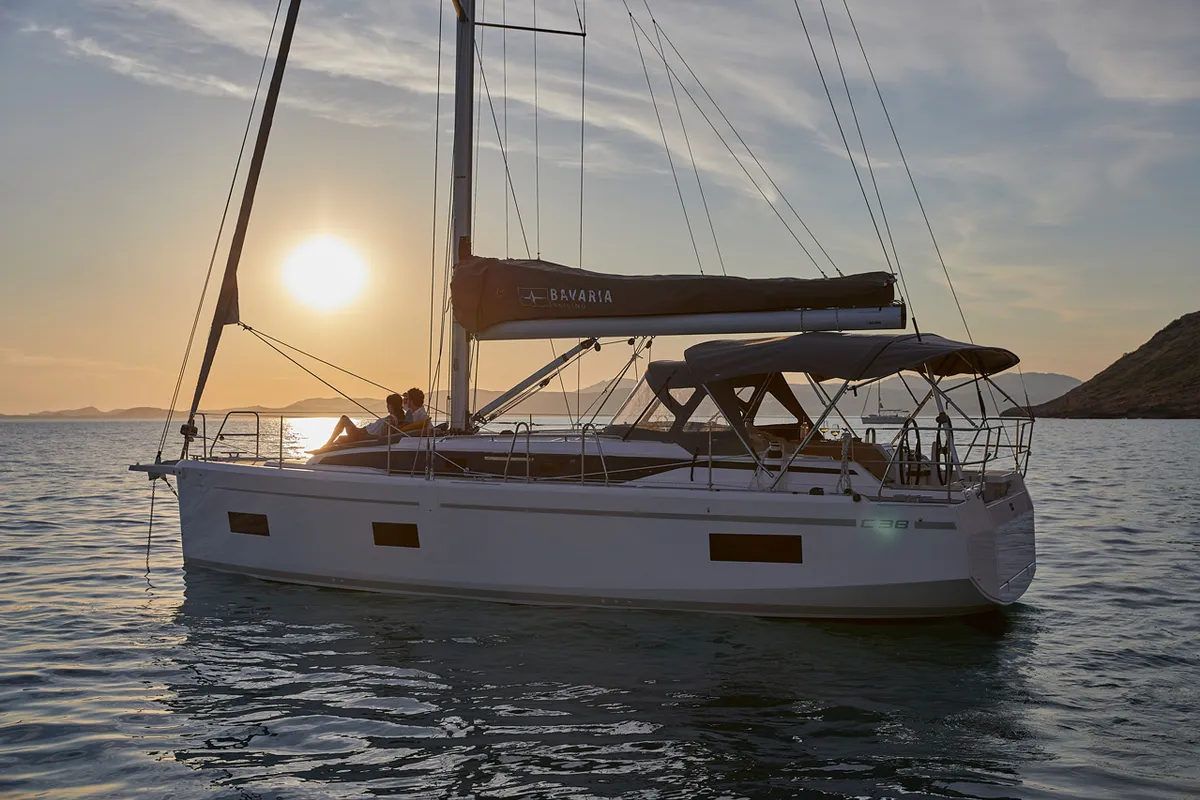 Exterior view of Zoom, a Bavaria C38 sailboat at Punat, Croatia