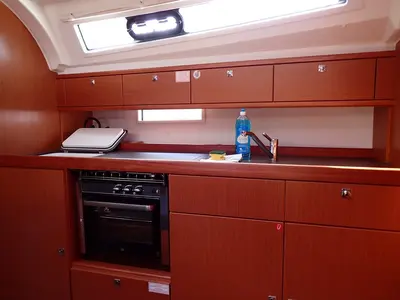 Galley of Cadenza, a Bavaria Cruiser 41 sailboat at Fethiye, Turkey