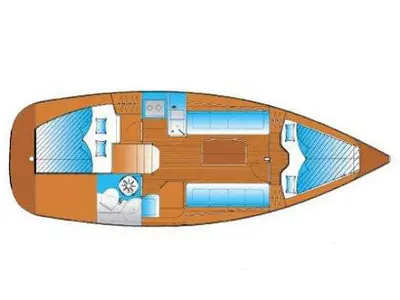 Floor plan of Guantanamera, a Bavaria 30 Cruiser sailboat at Yerseke, Netherlands