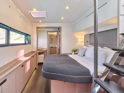 Alexandra II, a Fountaine Pajot Alegria 67 catamaran at Athens, Marina Delta Kallithea, Greece