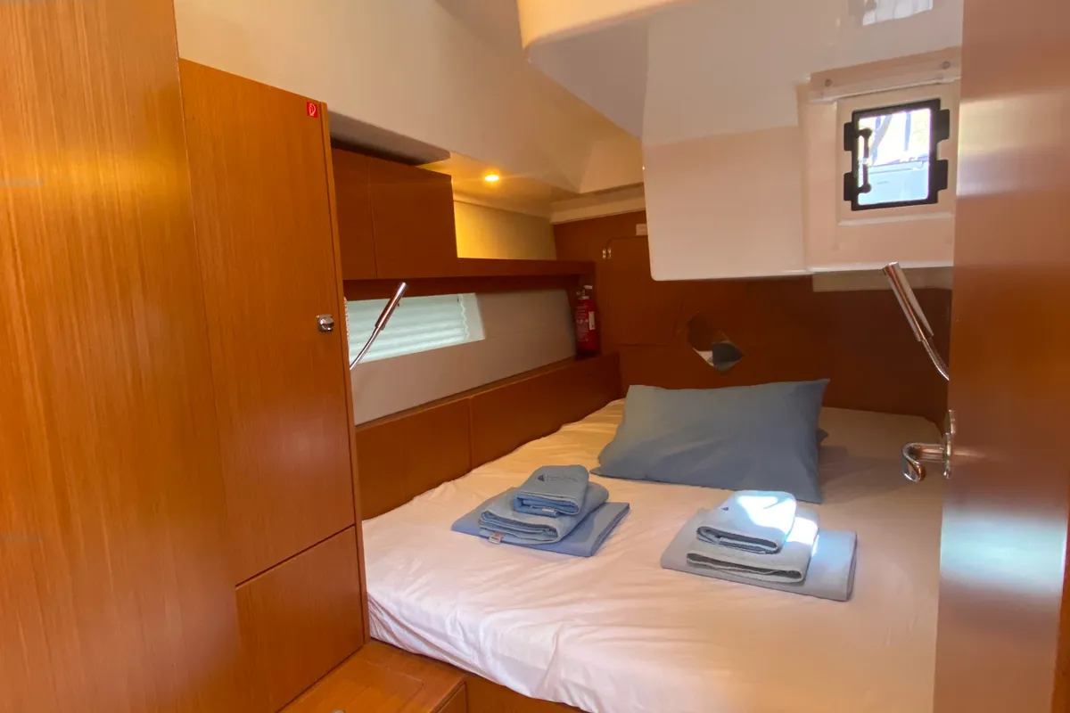 Cabin on Allegro, a Bavaria C45 sailboat at Fethiye, Turkey