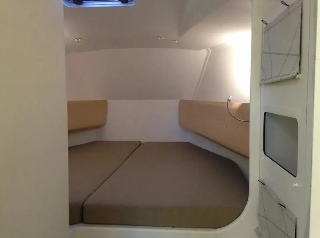 Cabin on Aminata, a Pogo 36 sailboat at La Trinité-sur-Mer, France