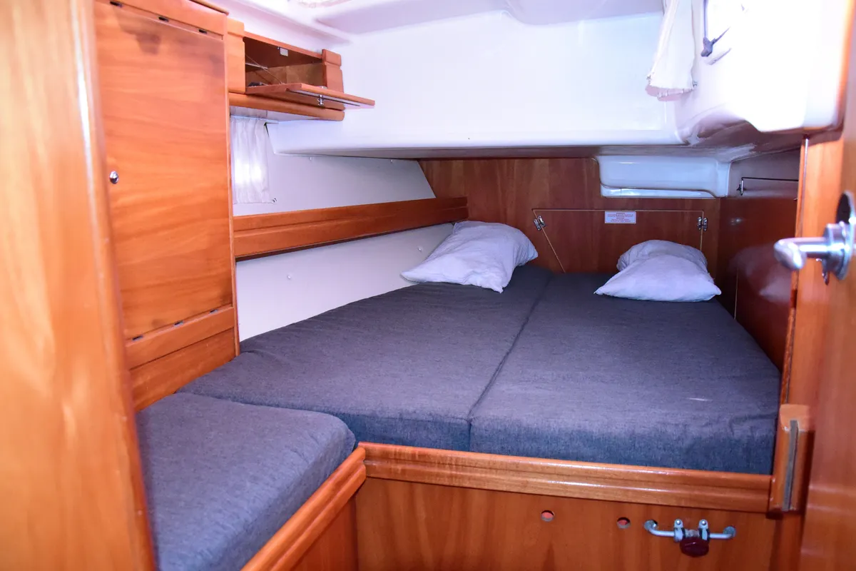 Cabin on La Vagabonda, a Bavaria Cruiser 50 sailboat at La Spezia, Italy