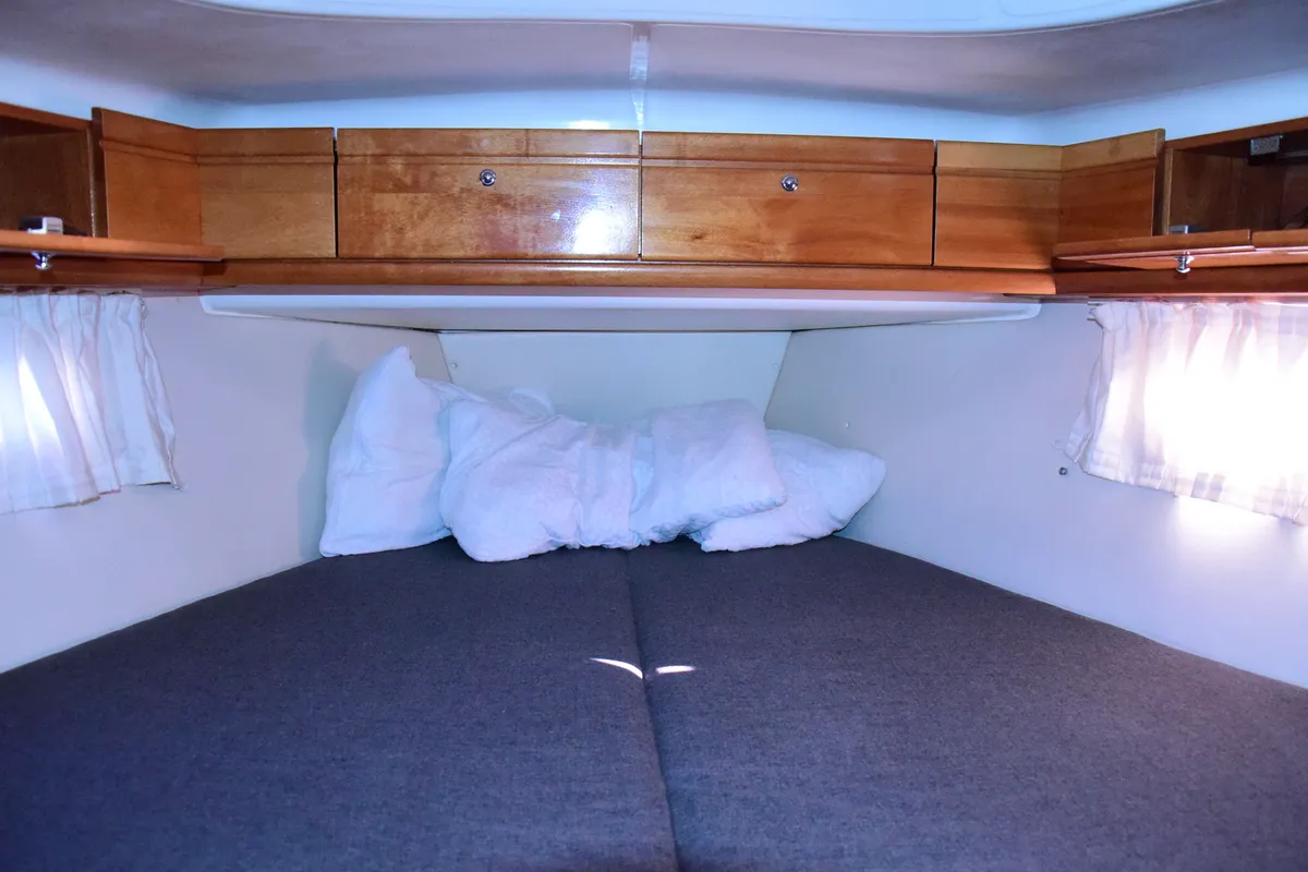 Cabin on La Vagabonda, a Bavaria Cruiser 50 sailboat at La Spezia, Italy