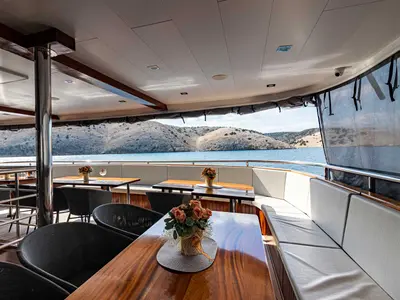 Deck of Suzana, a Gulet Luxury Motor Yacht motor yacht at Dubrovnik, Croatia