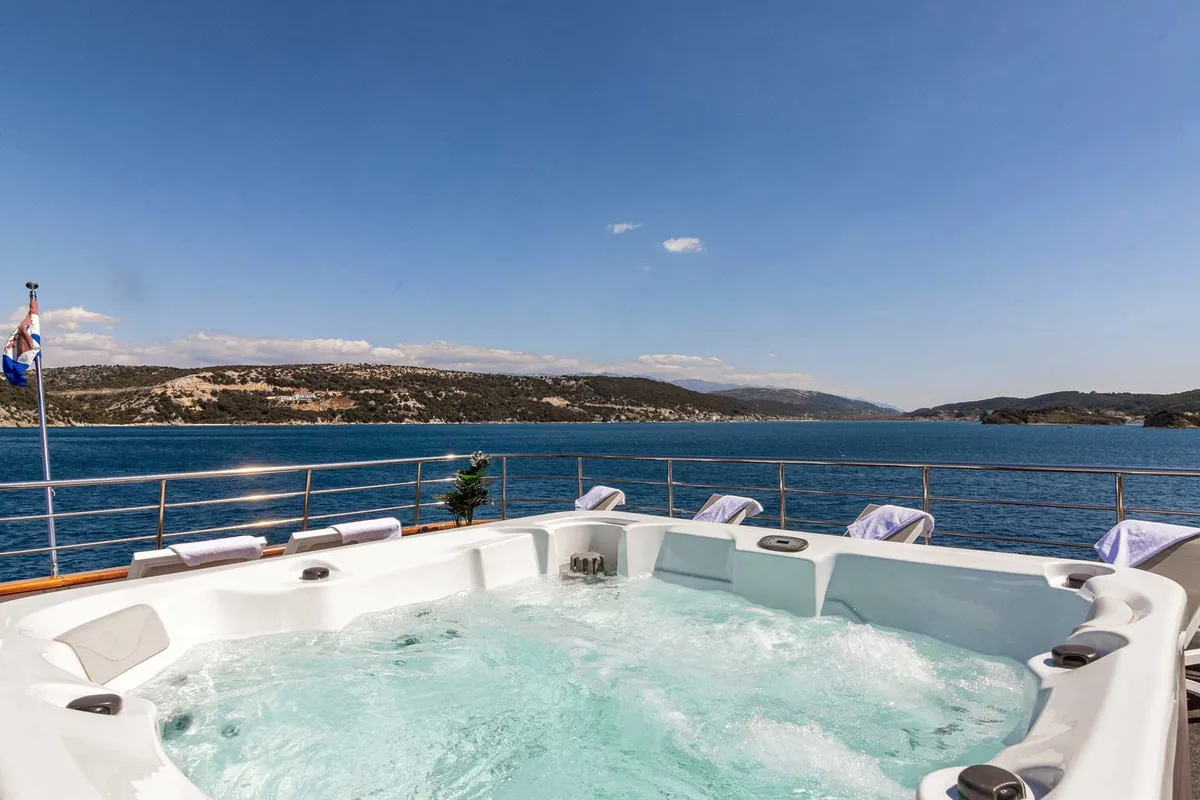 Deck of Suzana, a Gulet Luxury Motor Yacht motor yacht at Dubrovnik, Croatia