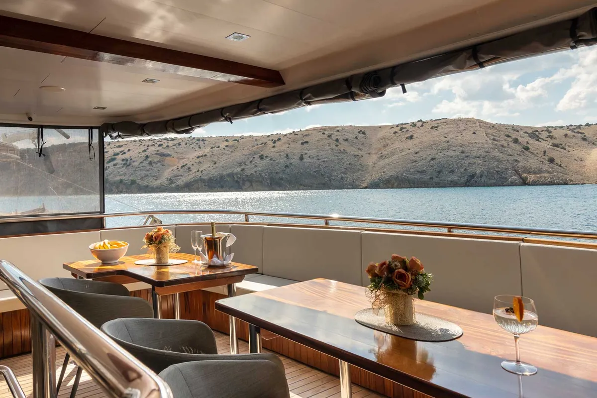 Deck of Suzana, a Gulet Luxury Motor Yacht motor yacht at Dubrovnik, Croatia