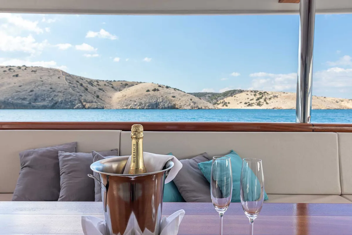 Deck of Suzana, a Gulet Luxury Motor Yacht motor yacht at Dubrovnik, Croatia