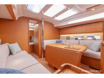 Salon of Martini, a Dufour 390 Grand Large sailboat at Athens, Greece
