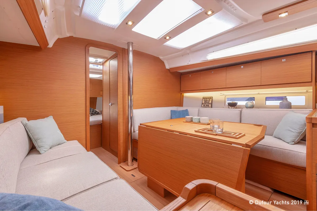 Salon of Martini, a Dufour 390 Grand Large sailboat at Athens, Greece