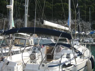 Cockpit of Seagull, a Bavaria 41 sailboat at Punat, Croatia