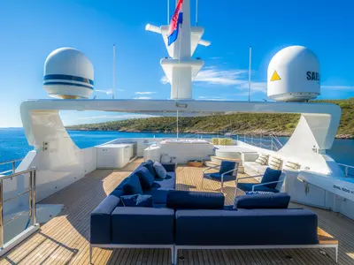Deck of Silent World, a Gulet Motoryacht motor yacht at Split, Croatia