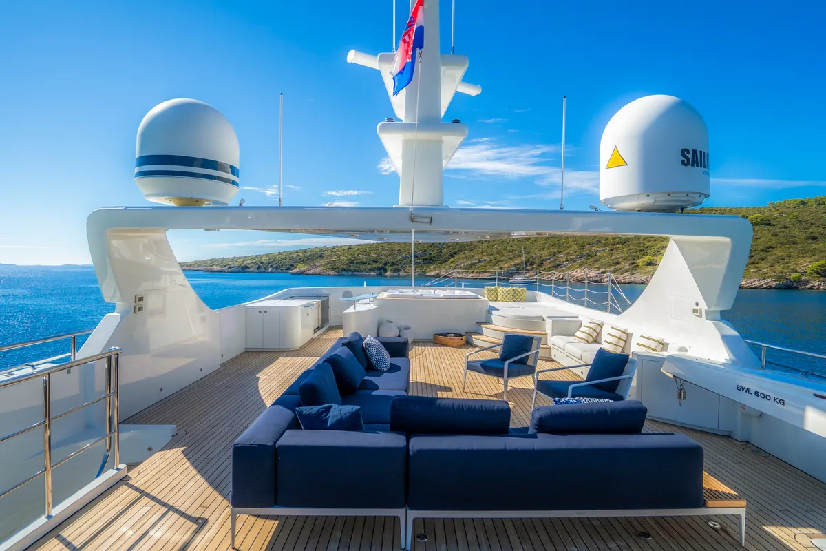 Deck of Silent World, a Gulet Motoryacht motor yacht at Split, Croatia