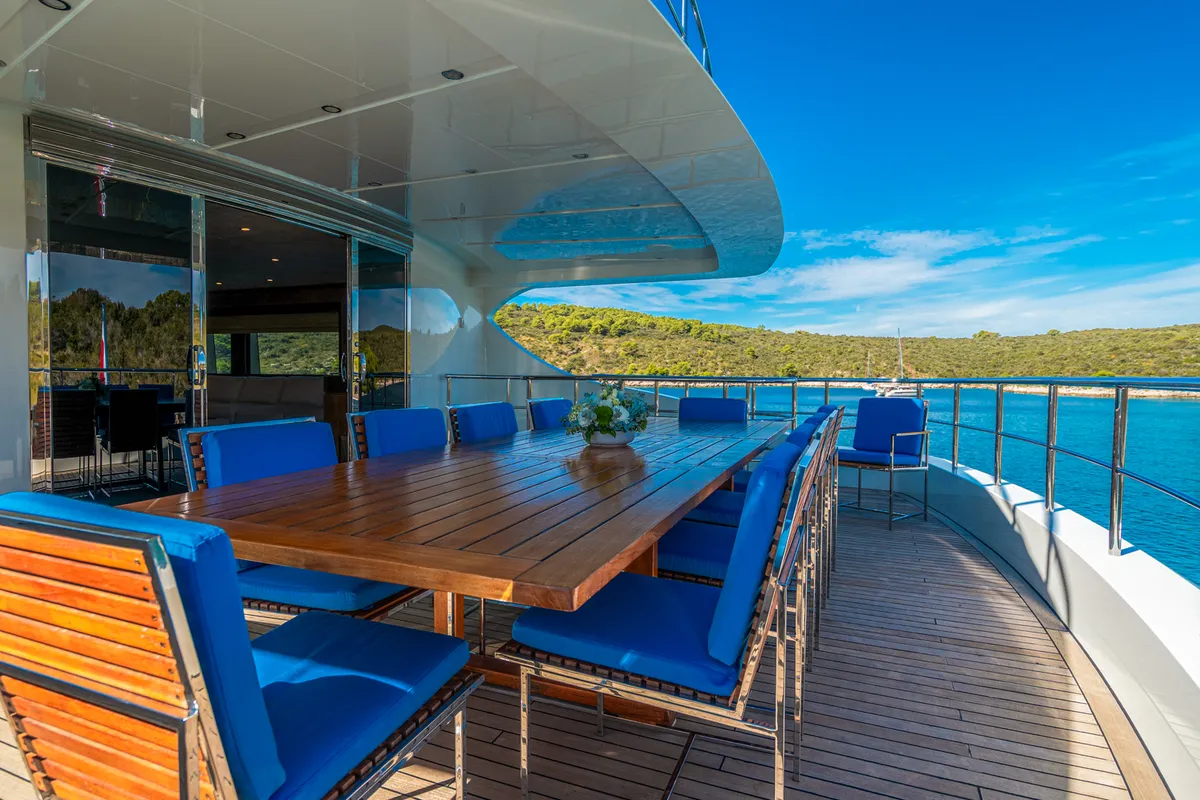 Deck of Silent World, a Gulet Motoryacht motor yacht at Split, Croatia