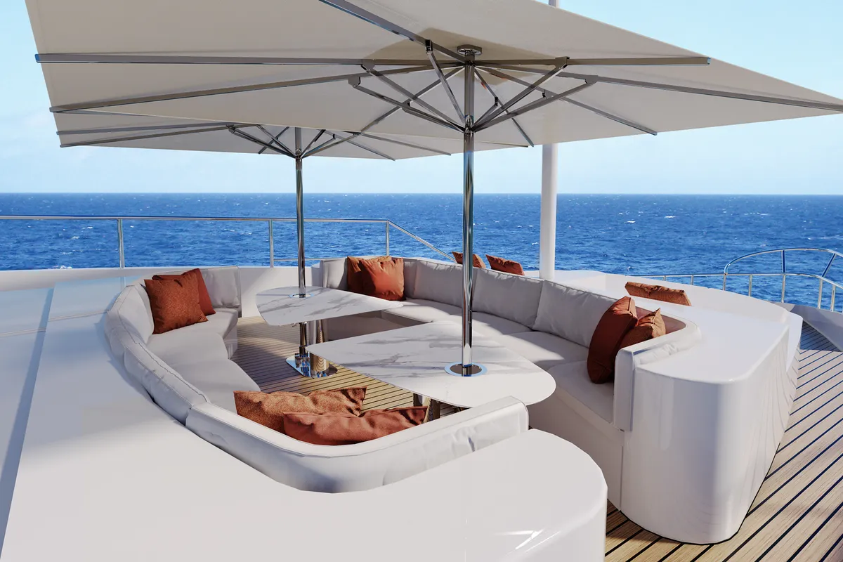 Deck of Silent World, a Gulet Motoryacht motor yacht at Split, Croatia