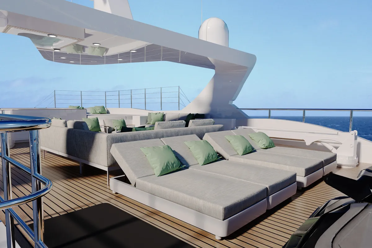 Deck of Silent World, a Gulet Motoryacht motor yacht at Split, Croatia