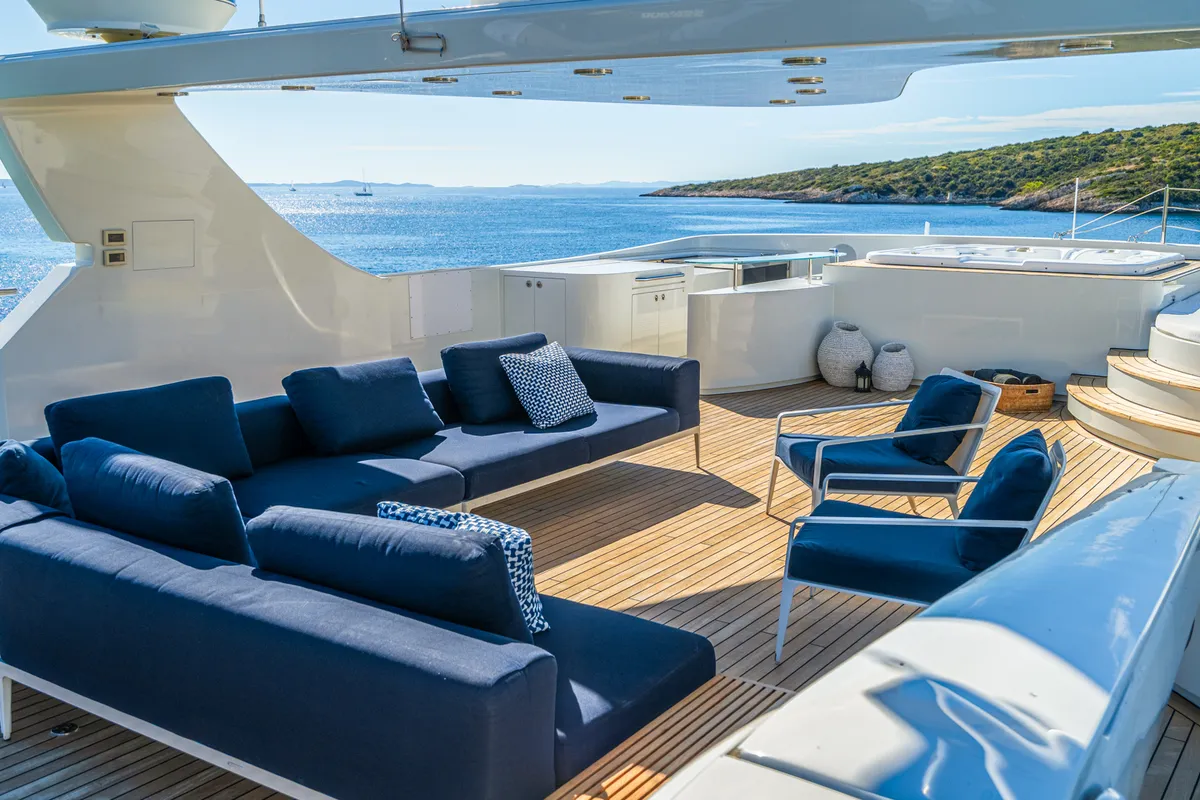 Deck of Silent World, a Gulet Motoryacht motor yacht at Split, Croatia