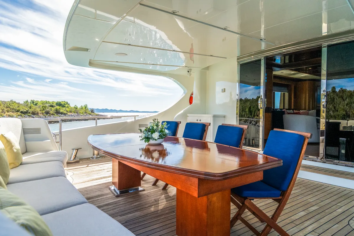 Deck of Silent World, a Gulet Motoryacht motor yacht at Split, Croatia