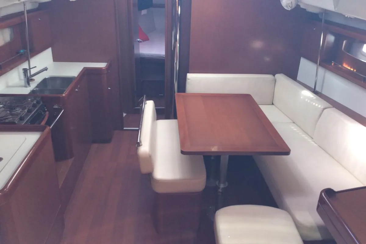 Salon of Seacret, a Beneteau Oceanis 43 sailboat at Athens, Greece