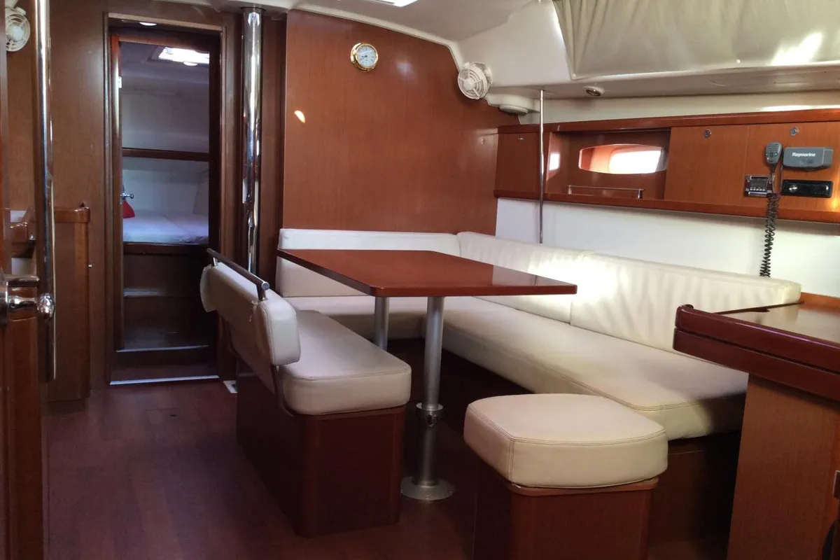 Salon of Seacret, a Beneteau Oceanis 43 sailboat at Athens, Greece