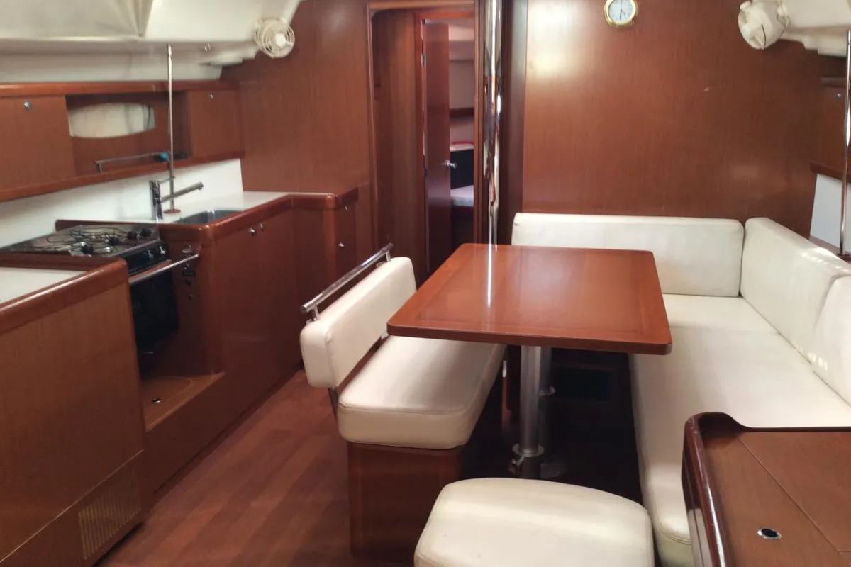 Salon of Seacret, a Beneteau Oceanis 43 sailboat at Athens, Greece