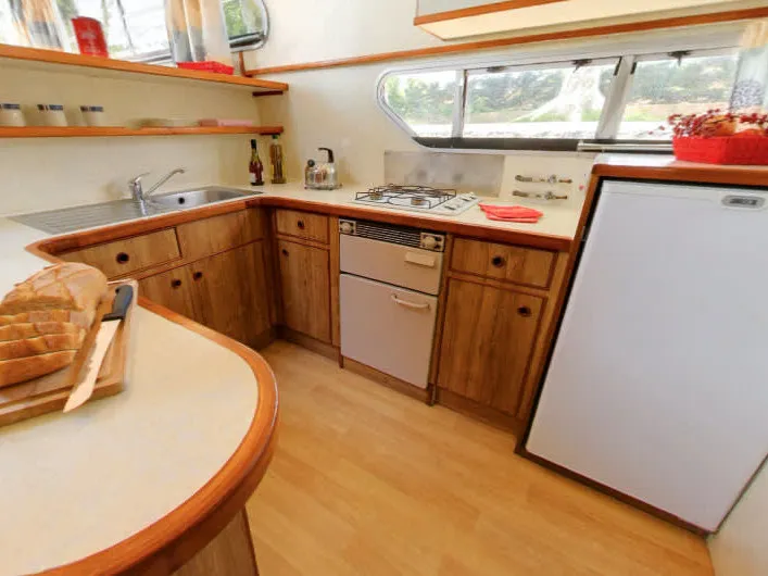 Galley of Classique - Budget 4, a Gulet Classique motorboat at Rheinsberg, Germany