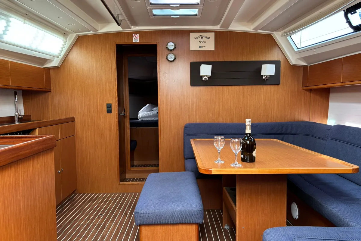 Salon of Nabu, a Bavaria Cruiser 46 sailboat at Općina Pakoštane, Croatia