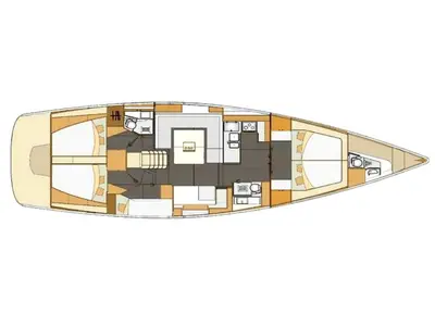 Floor plan of ELYSIUM I, a Elan Impression 50 sailboat at Sukošan, Croatia