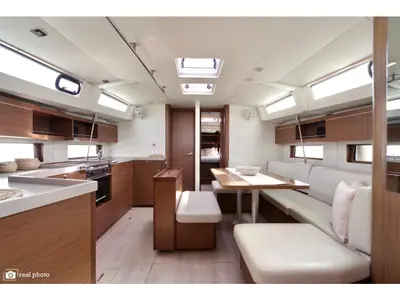 Salon of Luna - Water maker, Solar Panel, a Beneteau Oceanis 46.1 sailboat at Puntone di Scarlino, Italy
