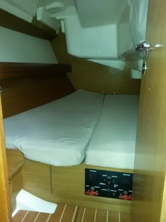 Cabin on Catrina, a Jeanneau Sun Odyssey 36i sailboat at Municipal Unit of Elefsina, Greece