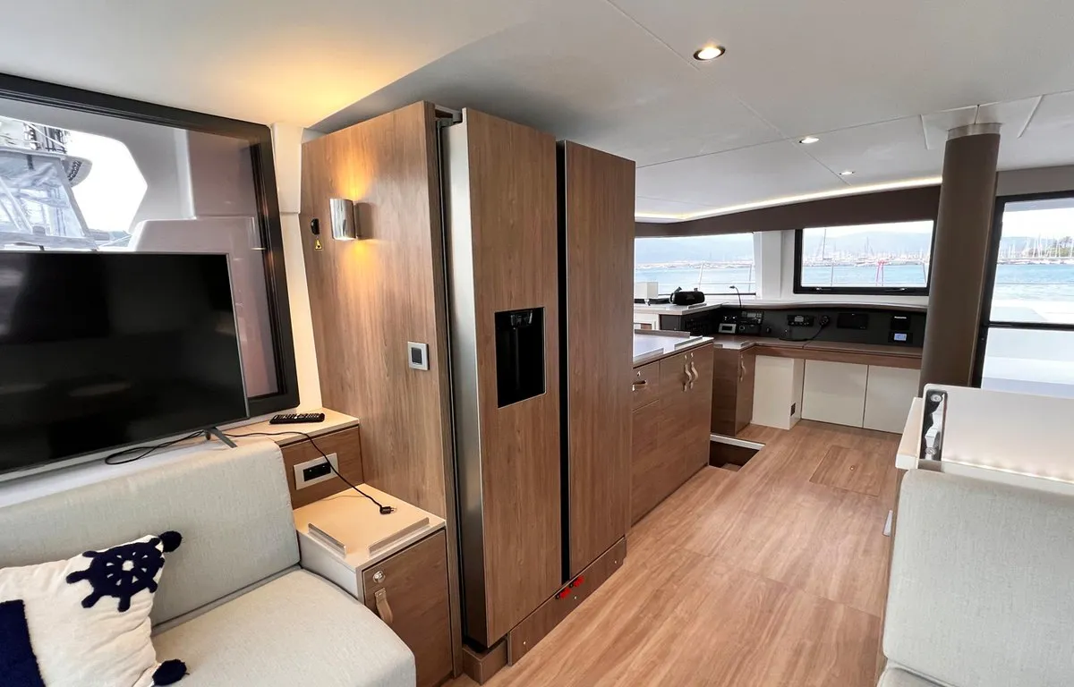 Galley of Honour, a Bali 4.8 OW catamaran at Fethiye, Turkey