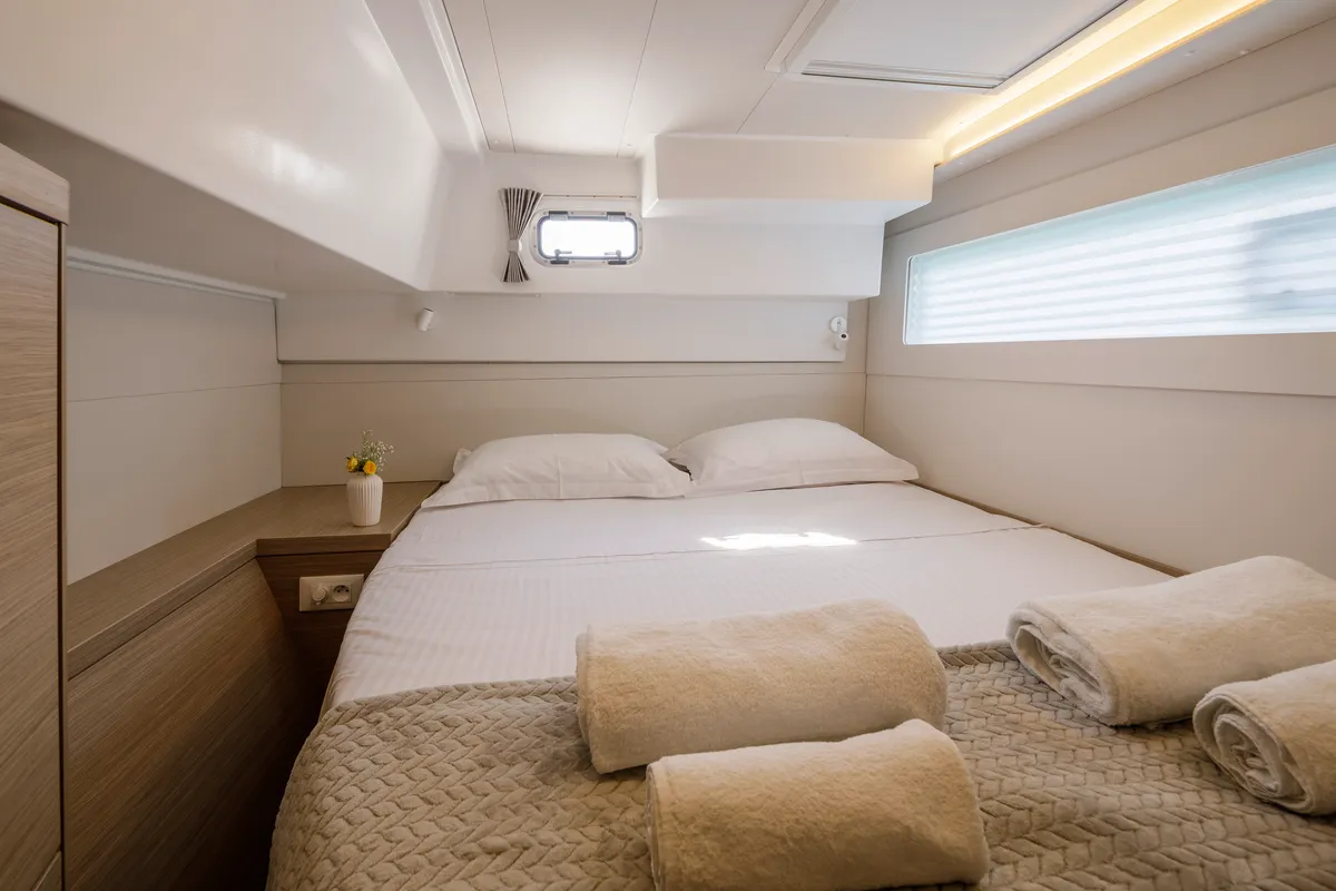 Cabin on Demy, a Lagoon 40 catamaran at Kranidi, Greece