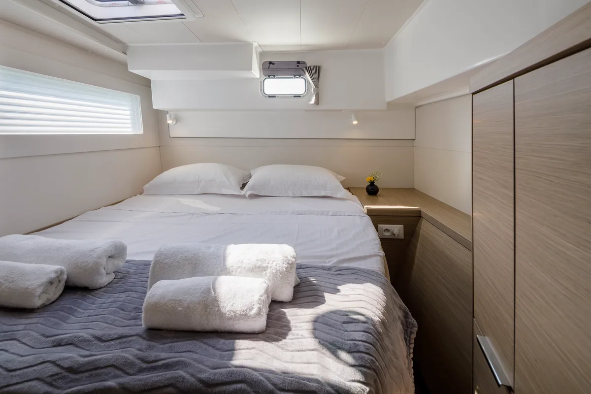 Cabin on Demy, a Lagoon 40 catamaran at Kranidi, Greece
