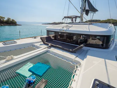 Deck of Demy, a Lagoon 40 catamaran at Kranidi, Greece
