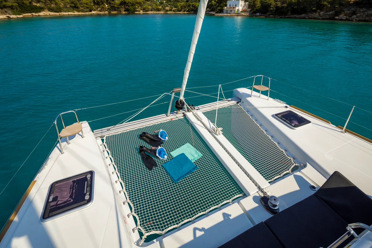 Deck of Demy, a Lagoon 40 catamaran at Kranidi, Greece