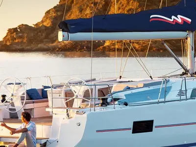Deck of Beneteau Oceanis 46.1, a sailboat at Road Town, British Virgin Islands