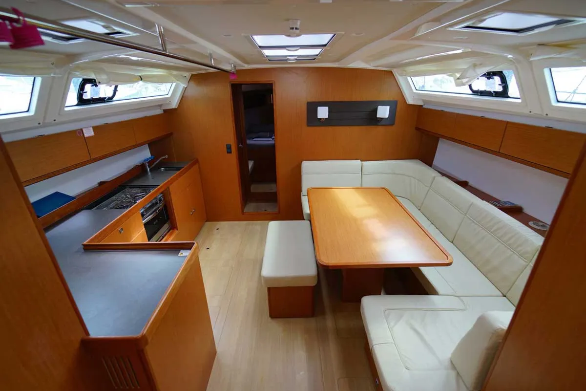 Salon of Sail La Vie, a Bavaria Cruiser 46 sailboat at Kavala, Greece