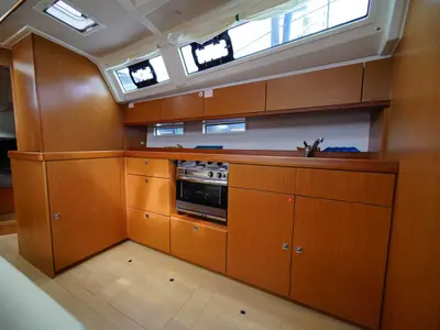 Galley of Sail La Vie, a Bavaria Cruiser 46 sailboat at Kavala, Greece
